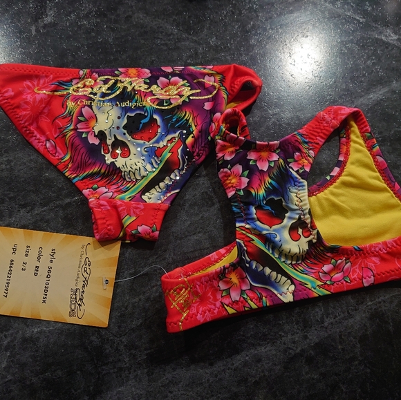 Ed Hardy Baby girl 2 piece bikini, size 2-3 - Picture 9 of 10